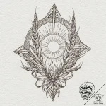 Tattoo sketch: an ornamental design featuring… – tattoo sketch (№1752750701_0, 17.07.2025 11:11) — tattoovalue.net
