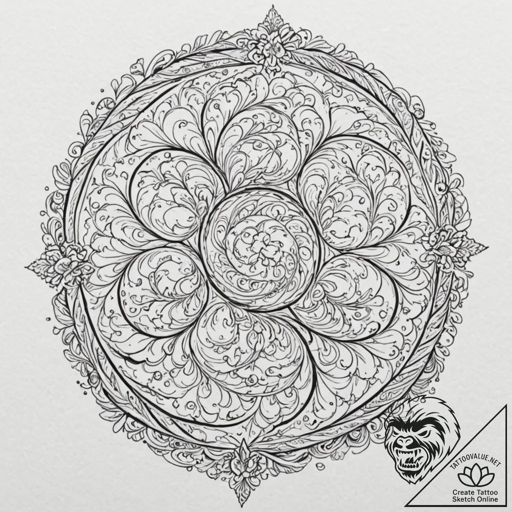 Tattoo design a galaxy swirl that branches of... - tattoo sketch (№1752751345_0, 17.07.2025 11:22) — tattoovalue.net