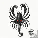 Tattoo design a scorpio scorpion made of obsi… – tattoo sketch (№1752751585_0, 17.07.2025 11:26) — tattoovalue.net