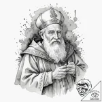 St. nicholas, tattoo line art, watercolor tat… – tattoo sketch (№1752752064_0, 17.07.2025 11:34) — tattoovalue.net