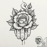 Tattoo design a hand with a small, abstract p… – tattoo sketch (№1752752544_0, 17.07.2025 11:42) — tattoovalue.net