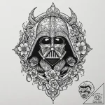 Neo-traditional tattoo design of darth vader’… – tattoo sketch (№1752752942_0, 17.07.2025 11:49) — tattoovalue.net