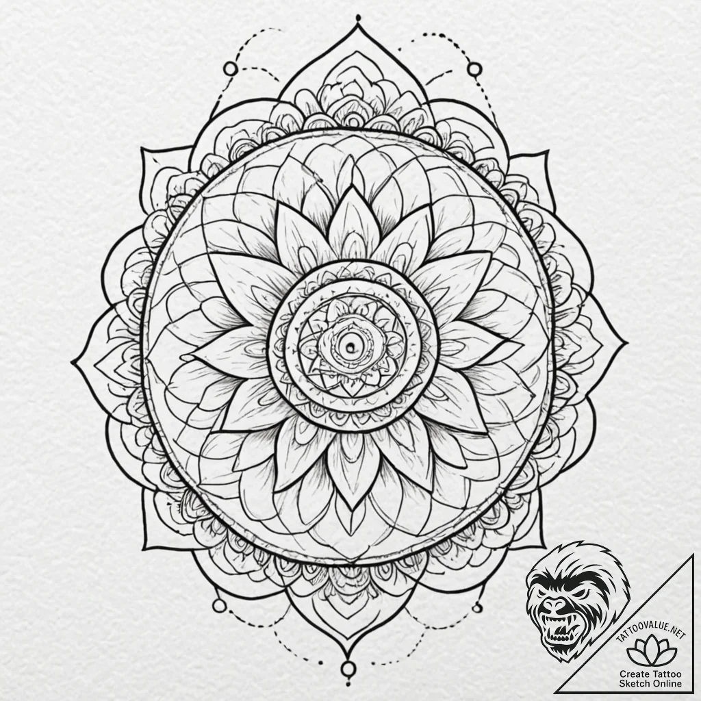 Tattoo design a geometric pattern that embodi... - tattoo sketch (№1752753900_0, 17.07.2025 12:05) — tattoovalue.net
