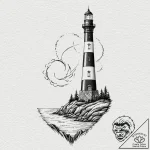 Tattoo sketch a lighthouse, solitary but stro… – tattoo sketch (№1752754935_0, 17.07.2025 12:22) — tattoovalue.net
