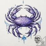 Tattoo design a cancer crab, outlined in thin… – tattoo sketch (№1752755015_0, 17.07.2025 12:23) — tattoovalue.net