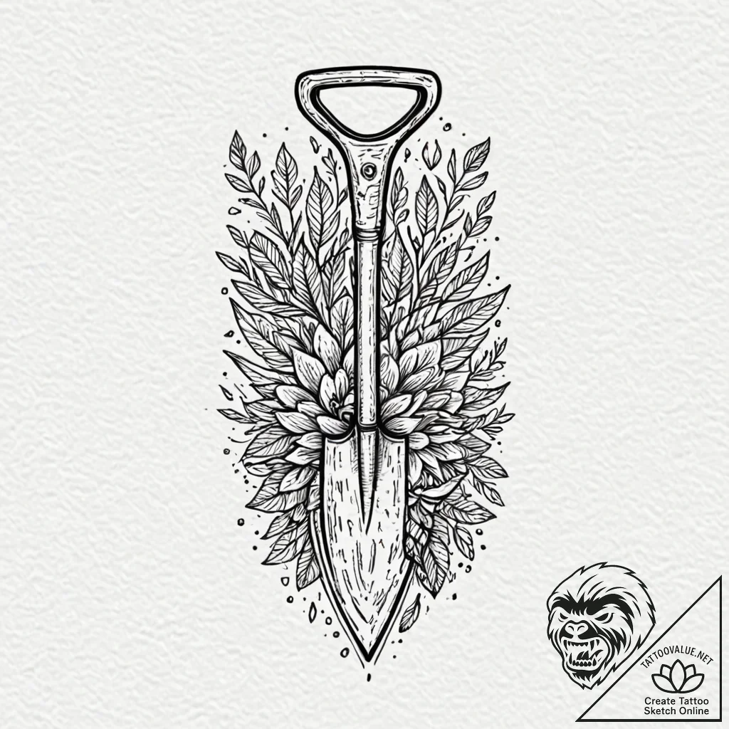 Tattoo design a generic military shovel or en... - tattoo sketch (№1752755095_0, 17.07.2025 12:24) — tattoovalue.net