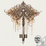 Tattoo sketch a vintage key with intricate de… – tattoo sketch (№1752755175_0, 17.07.2025 12:26) — tattoovalue.net