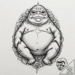 37. sketch of jabba the hutt, detailed and gr… – tattoo sketch (№1752755572_0, 17.07.2025 12:32) — tattoovalue.net