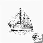 A shot of a research vessel in the antarctic…. – tattoo sketch (№1752755972_0, 17.07.2025 12:39) — tattoovalue.net