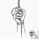 Tattoo design a hand firmly gripping a rope,… – tattoo sketch (№1752756450_0, 17.07.2025 12:47) — tattoovalue.net