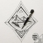 Tattoo sketch a paintbrush on one, a palette… – tattoo sketch (№1752756851_0, 17.07.2025 12:54) — tattoovalue.net