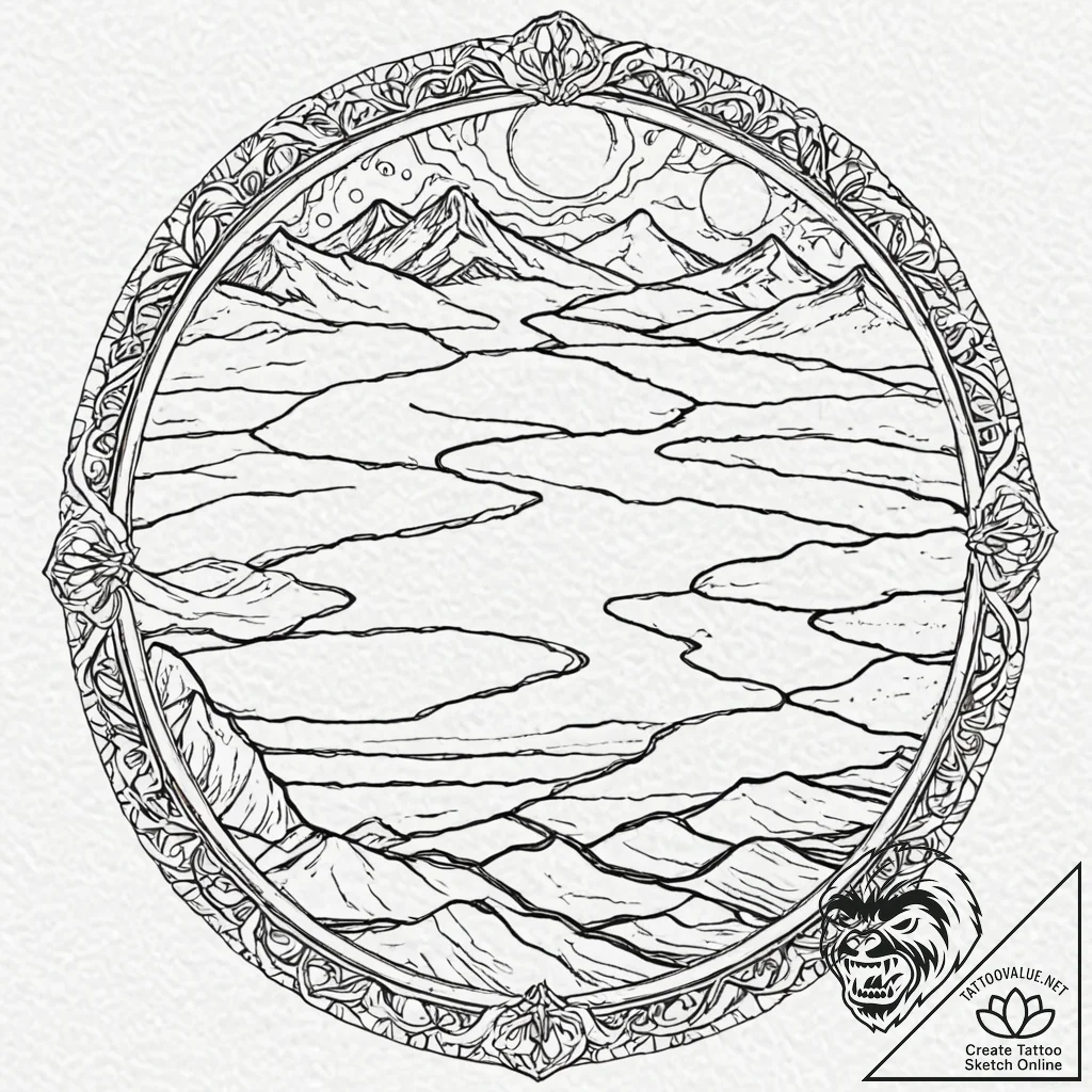 The abstract pattern of salt flats., tattoo l... - tattoo sketch (№1752757011_0, 17.07.2025 12:56) — tattoovalue.net