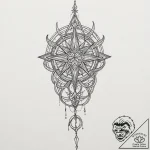A linework tattoo of the evenstar pendant giv… – tattoo sketch (№1752757652_0, 17.07.2025 13:07) — tattoovalue.net