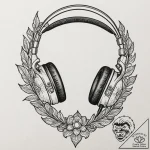 Tattoo sketch a single gaming headset outline… – tattoo sketch (№1752757971_0, 17.07.2025 13:12) — tattoovalue.net