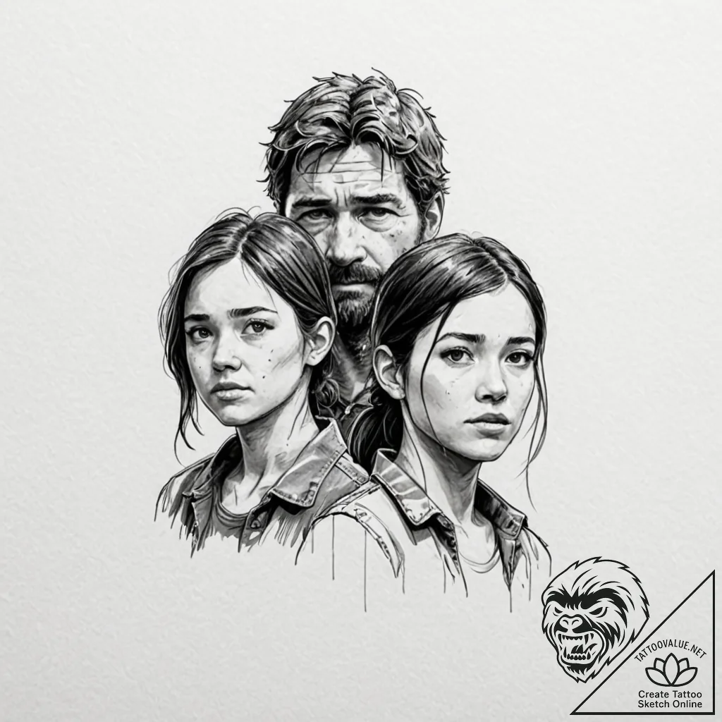 A neo-traditional portrait of the main charac... - tattoo sketch (№1752758289_0, 17.07.2025 13:18) — tattoovalue.net