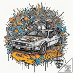 назад в будущее (back to the future):, concep… – tattoo sketch (№1752758370_0, 17.07.2025 13:19) — tattoovalue.net