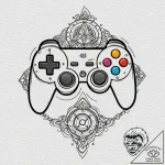 Tattoo design a controller face button with a… – tattoo sketch (№1752758611_0, 17.07.2025 13:23) — tattoovalue.net