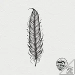 Tattoo design a delicate feather falling gent… – tattoo sketch (№1752759410_0, 17.07.2025 13:36) — tattoovalue.net