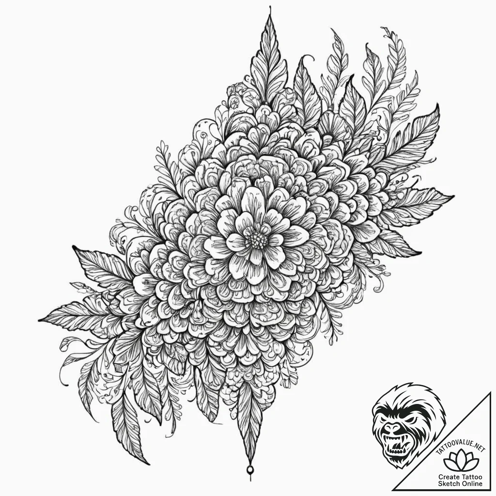 Tattoo sketch a delicate, intricate lace patt... - tattoo sketch (№1752759491_0, 17.07.2025 13:38) — tattoovalue.net