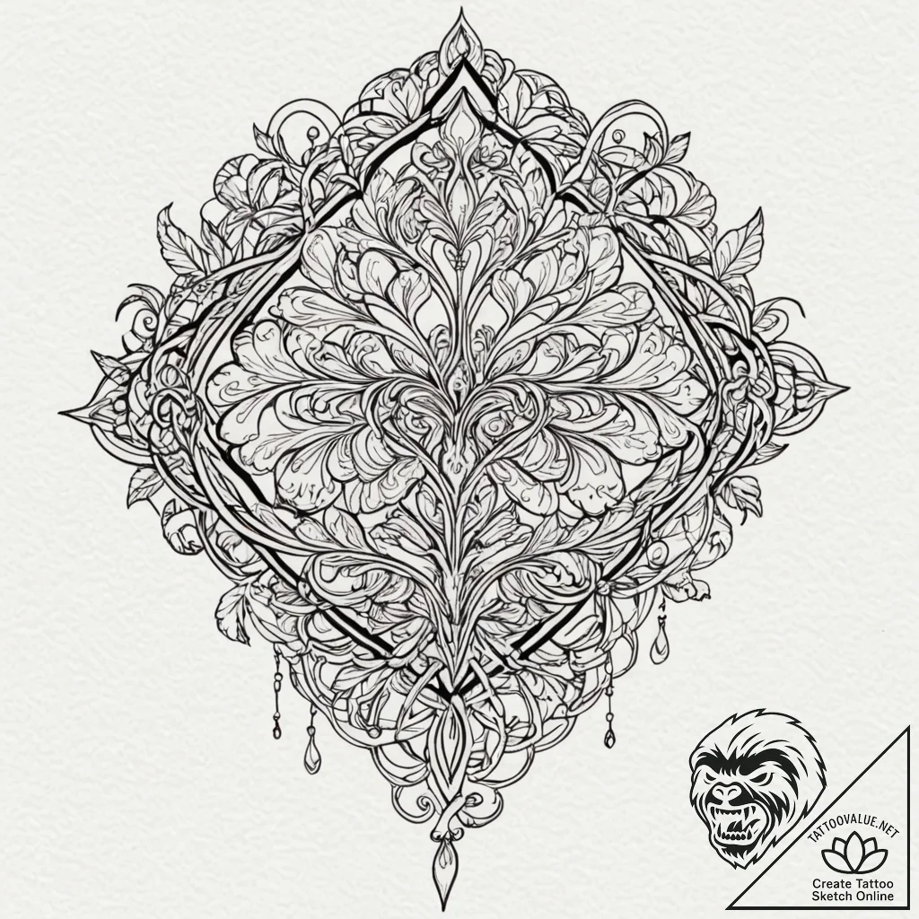 Tattoo sketch a fluid, organic shape that rep... - tattoo sketch (№1752759810_0, 17.07.2025 13:43) — tattoovalue.net
