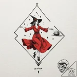 A watercolor sketch of thomasin from the witc… – tattoo sketch (№1752760130_0, 17.07.2025 13:48) — tattoovalue.net