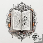 Tattoo design a heavy, ancient book, symboliz… – tattoo sketch (№1752760210_0, 17.07.2025 13:50) — tattoovalue.net