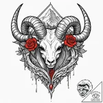 Tattoo design a capricorn symbol made of stro… – tattoo sketch (№1752760370_0, 17.07.2025 13:52) — tattoovalue.net