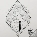 A minimalist tattoo of the iconic black suits… – tattoo sketch (№1752760446_0, 17.07.2025 13:54) — tattoovalue.net