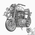 A close-up shot of the intricate engine of a… – tattoo sketch (№1752760678_0, 17.07.2025 13:57) — tattoovalue.net