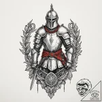 Tattoo sketch a detailed rendering of a knigh… – tattoo sketch (№1752760831_0, 17.07.2025 14:00) — tattoovalue.net