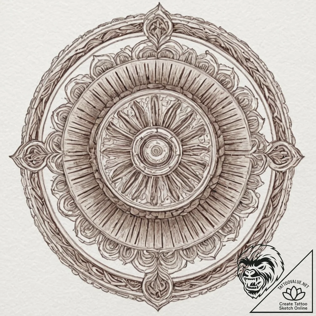 Tattoo sketch: a dynamic kolovrat depicted in... - tattoo sketch (№1752760907_0, 17.07.2025 14:01) — tattoovalue.net