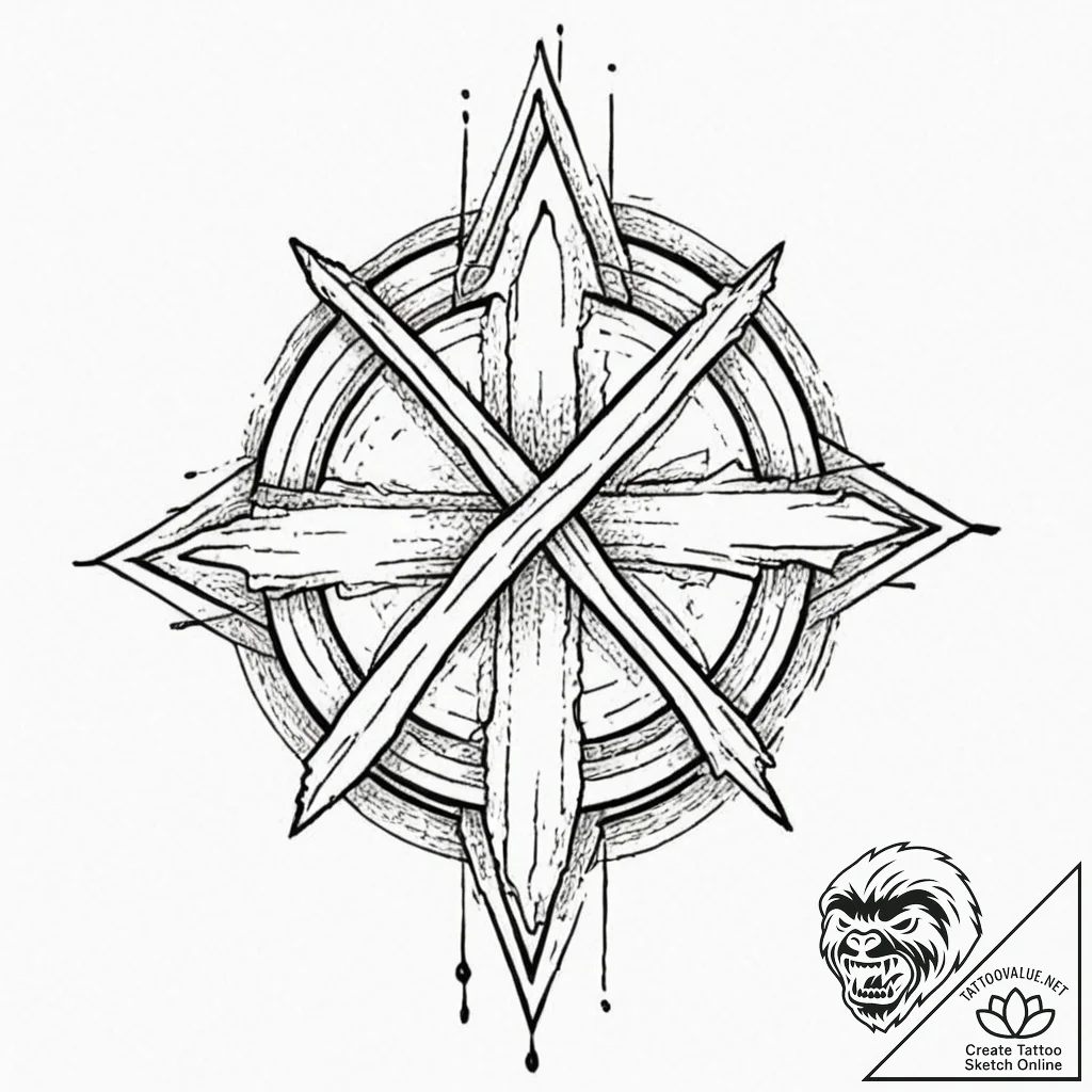 Anarchy, ink illustration for tattoo, black o... - tattoo sketch (№1752761299_0, 17.07.2025 14:08) — tattoovalue.net