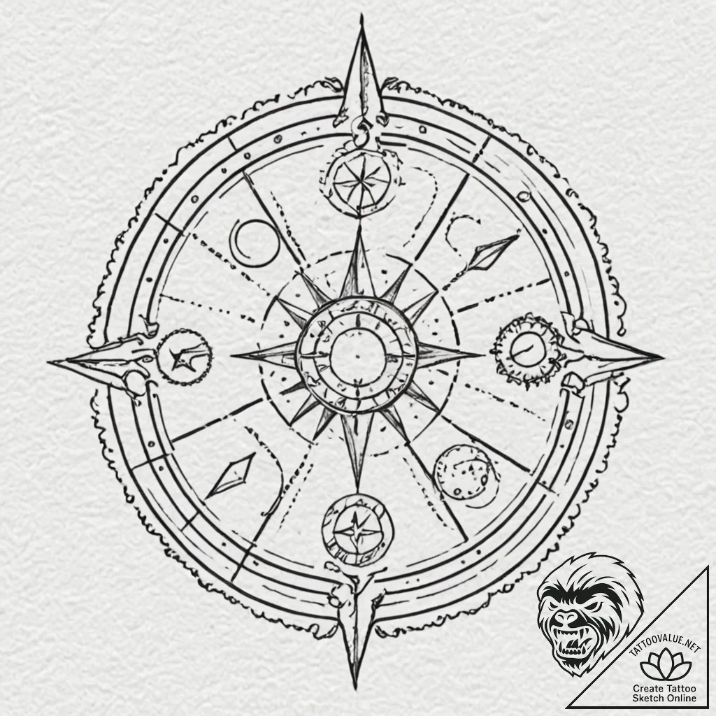 Tattoo design a watercolor splash of the zodi... - tattoo sketch (№1752768523_0, 17.07.2025 16:08) — tattoovalue.net