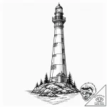 Lighthouse, concept art for tattoo, black out… – tattoo sketch (№1752768605_0, 17.07.2025 16:10) — tattoovalue.net