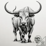 Tattoo design a detailed taurus bull in a pow… – tattoo sketch (№1752768849_0, 17.07.2025 16:14) — tattoovalue.net