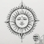 Tattoo sketch a stylized sun and moon intertw… – tattoo sketch (№1752769416_0, 17.07.2025 16:23) — tattoovalue.net
