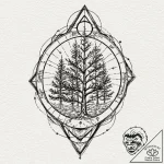 Tattoo design a minimalist geometric represen… – tattoo sketch (№1752769744_0, 17.07.2025 16:29) — tattoovalue.net