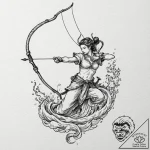 Tattoo sketch a sagittarius archer, with a dr… – tattoo sketch (№1752770234_0, 17.07.2025 16:37) — tattoovalue.net