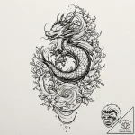 Tattoo design a woman’s silhouette composed o… – tattoo sketch (№1752770397_0, 17.07.2025 16:39) — tattoovalue.net