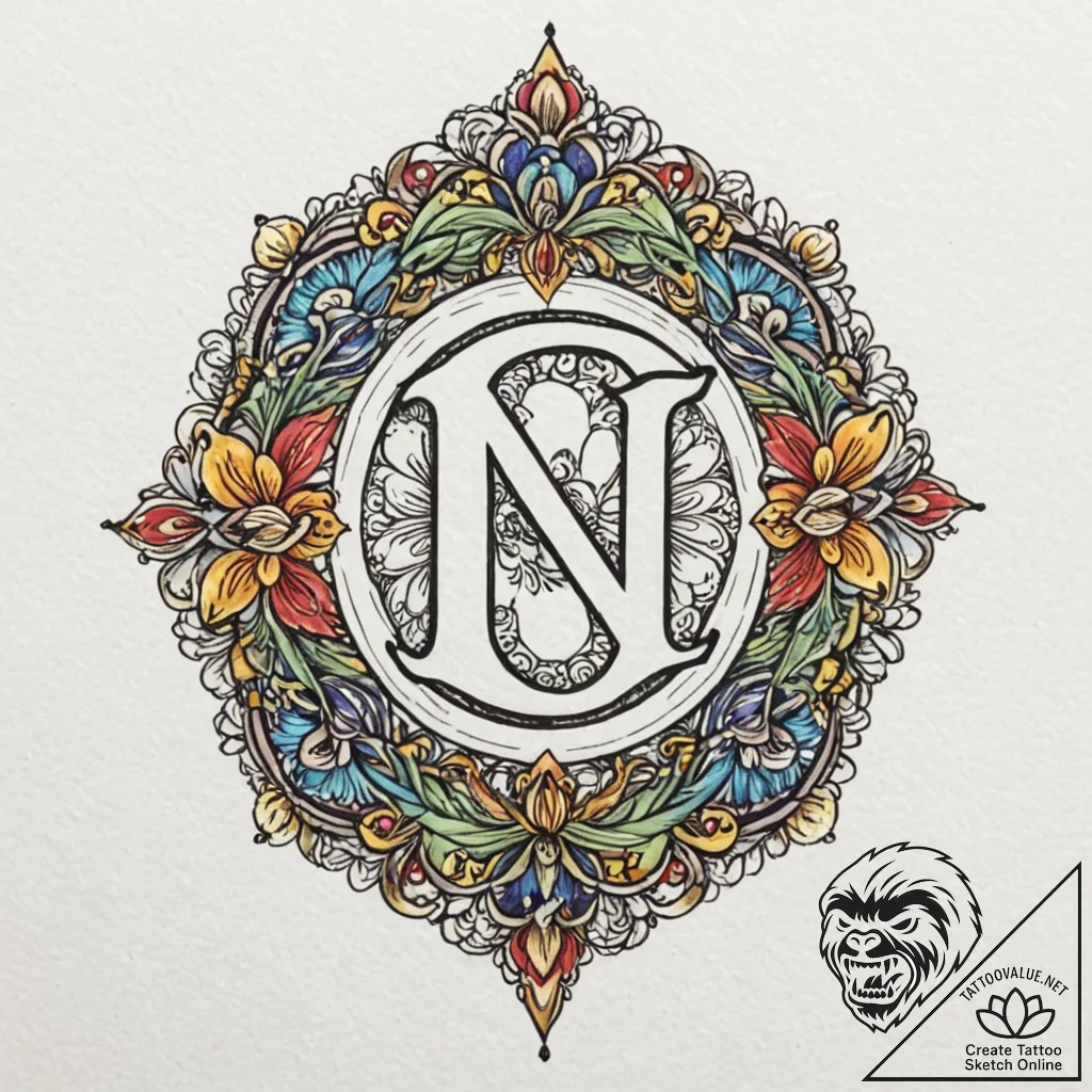 Tattoo sketch a small, hidden initial on the... - tattoo sketch (№1752770641_0, 17.07.2025 16:44) — tattoovalue.net