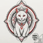 Egyptian cat, concept art for tattoo, on a cl… – tattoo sketch (№1752771133_0, 17.07.2025 16:52) — tattoovalue.net