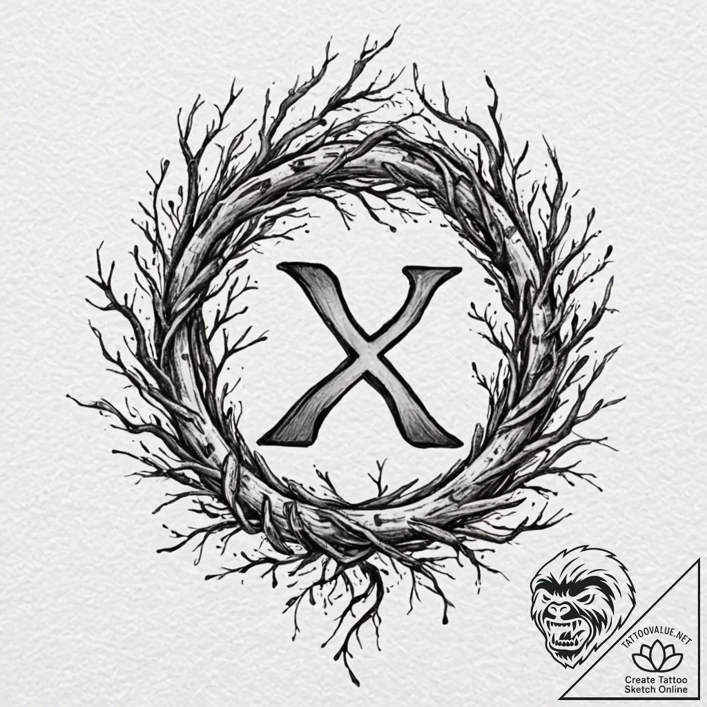 97. tattoo design: a "bereginya" rune intertw... - tattoo sketch (№1752771297_0, 17.07.2025 16:54) — tattoovalue.net