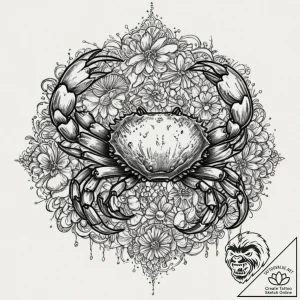 Tattoo design a realistic cancer crab, intric… – tattoo sketch (№1752772198_0, 17.07.2025 17:09) — tattoovalue.net
