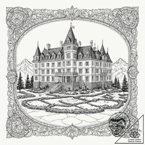 A linework tattoo of the overlook hotel carpe… – tattoo sketch (№1752772850_0, 17.07.2025 17:20) — tattoovalue.net