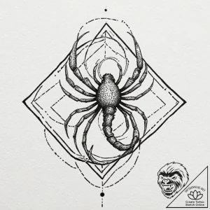 Tattoo design a scorpio symbol composed of da… – tattoo sketch (№1752772932_0, 17.07.2025 17:22) — tattoovalue.net