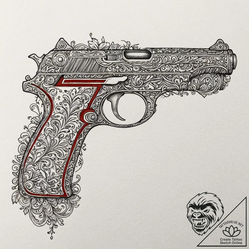 A sketch of a thompson submachine gun, the we... - tattoo sketch (№1752773014_0, 17.07.2025 17:23) — tattoovalue.net