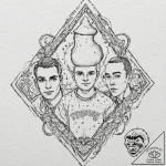 A sketch of the main characters from trainspo… – tattoo sketch (№1752773096_0, 17.07.2025 17:24) — tattoovalue.net