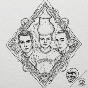 A sketch of the main characters from trainspo… – tattoo sketch (№1752773096_0, 17.07.2025 17:24) — tattoovalue.net