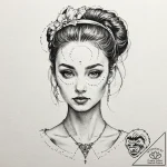 A trash polka composition of a beautiful ball… – tattoo sketch (№1752773261_0, 17.07.2025 17:27) — tattoovalue.net