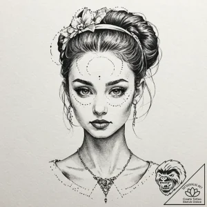A trash polka composition of a beautiful ball… – tattoo sketch (№1752773261_0, 17.07.2025 17:27) — tattoovalue.net